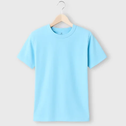 plain cotton t-shirt light sky blue hanger
