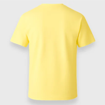 plain cotton t-shirt pale yellow 3D back