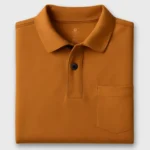 Pocket Polo cotton tshirts Light brown folded