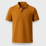 Pocket Polo cotton tshirts Light brown 3D front