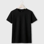 Plain Cotton T-shirt Black in hanger