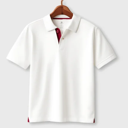 Polo T-shirt white in hanger