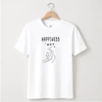 Happiness Graphic Cotton T-shirts white