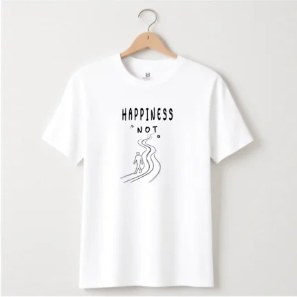 Happiness Graphic Cotton T-shirts white