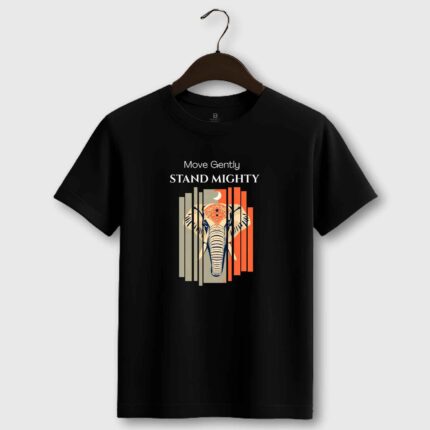 elephant print tshirt black