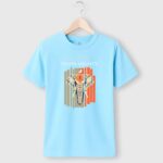 elephant print tshirt sky blue