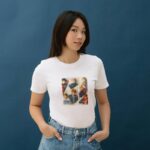 BTS Watercolor Band White T-Shirt model wearing