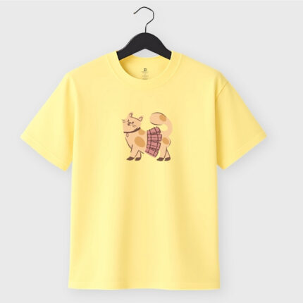 Cat Skirt T-Shirt with line art cat wearing a skirt – cotton unisex tee