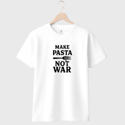 Minimalist Make Pasta Not War cotton T-shirt