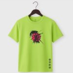 Japanese Samurai T-Shirt with warrior graphic print green