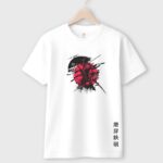 Japanese Samurai T-Shirt with warrior graphic print white